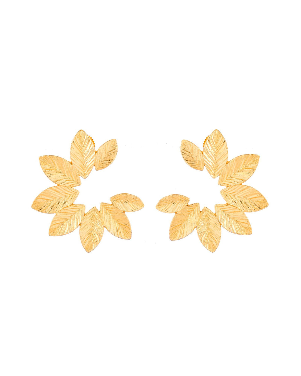 Jewels Nest Gold-Tone Leaf Wreath Stud Earrings For Women