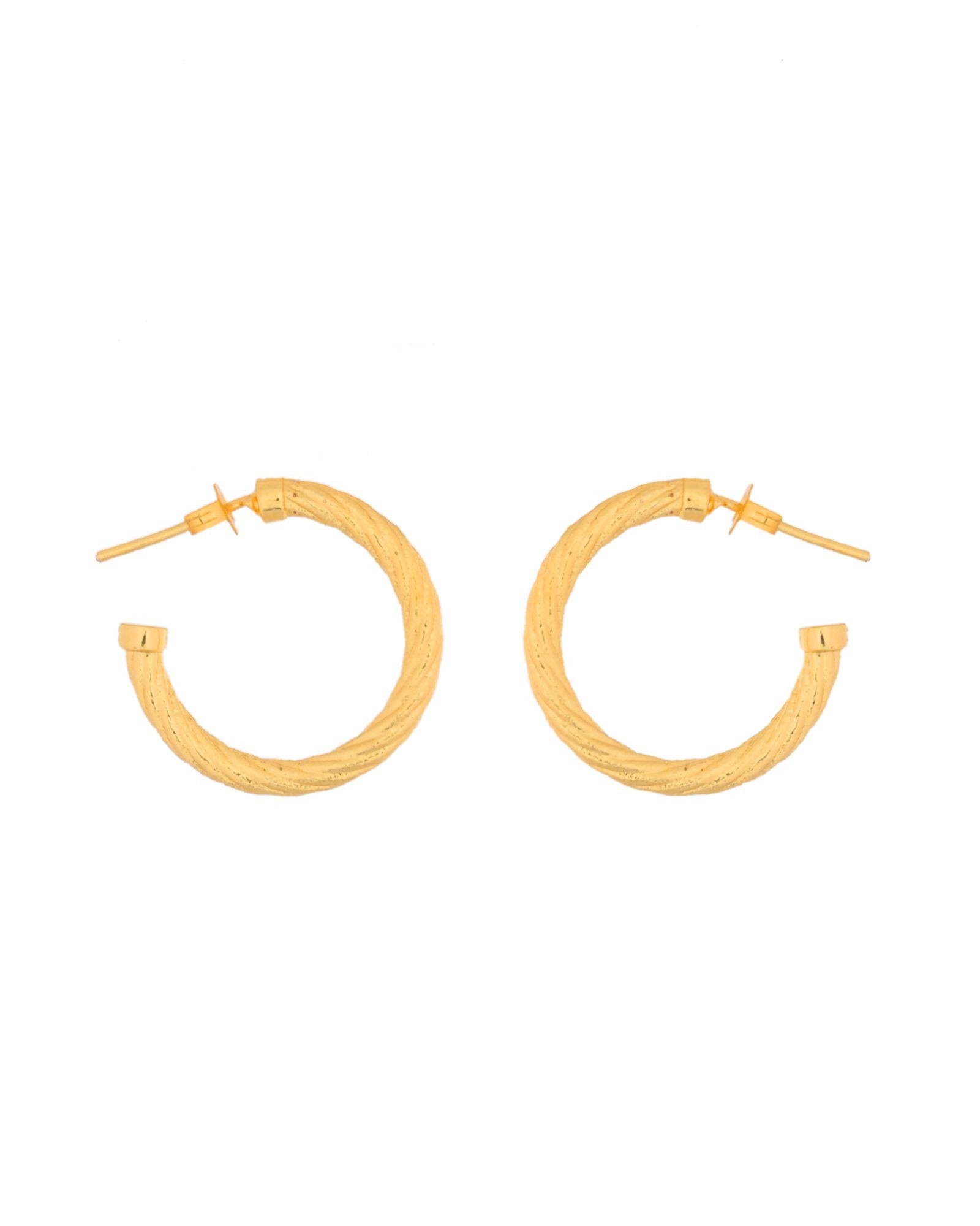 Jewels Nest Gold-Tone Twisted Hoop Earrings For Women