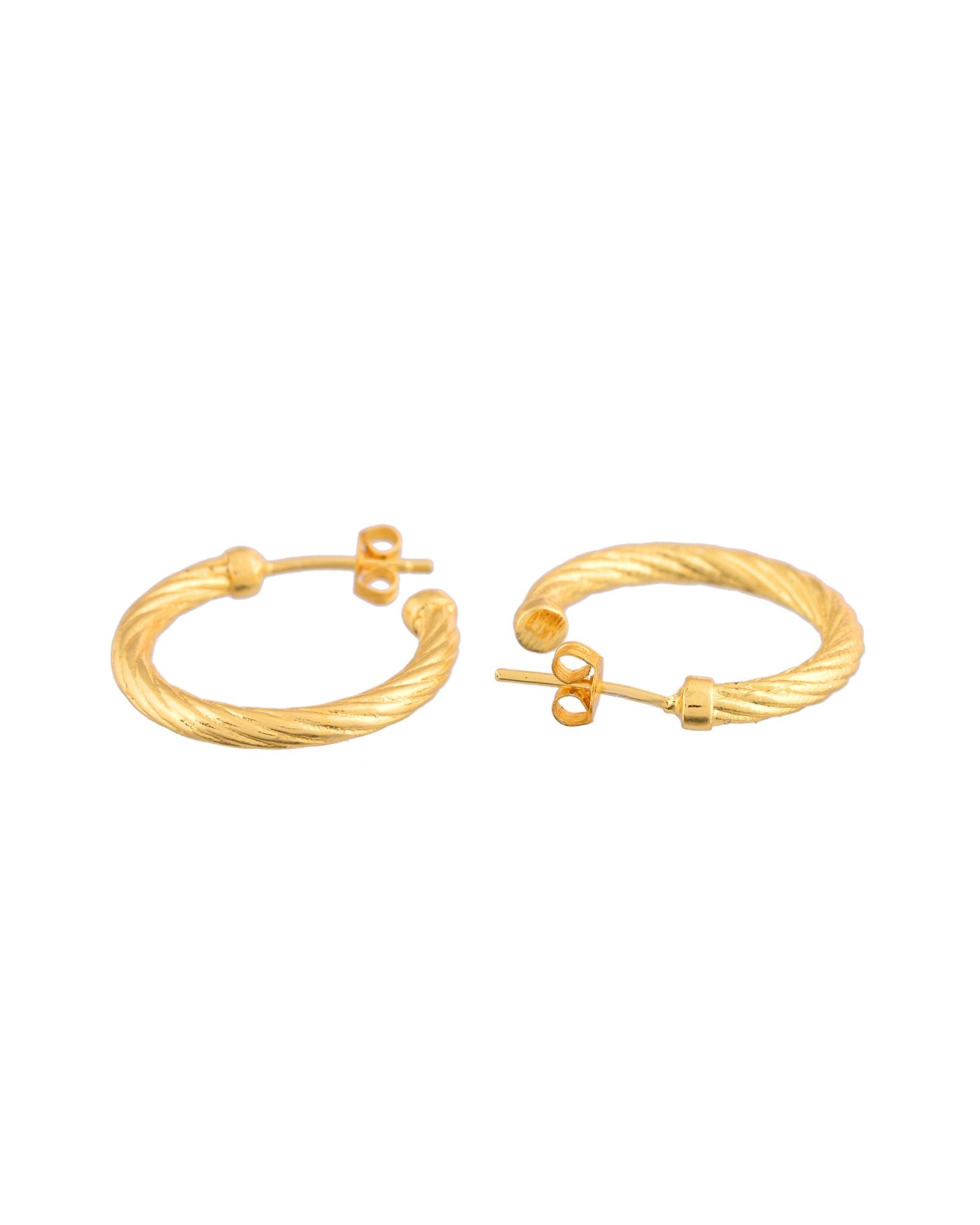 Jewels Nest Gold-Tone Twisted Hoop Earrings For Women