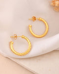 Jewels Nest Gold-Tone Twisted Hoop Earrings For Women