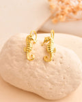 Jewels Nest Gold-Tone Seahorse Ear Cuff Earrings For Women