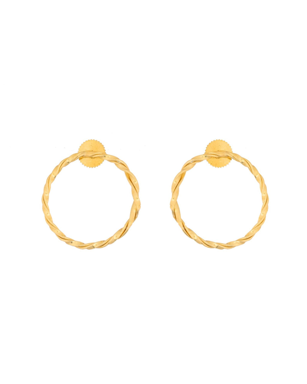Jewels Nest Gold-Tone Twisted Hoop Earrings For Women | Minimal Everyday Jewellery