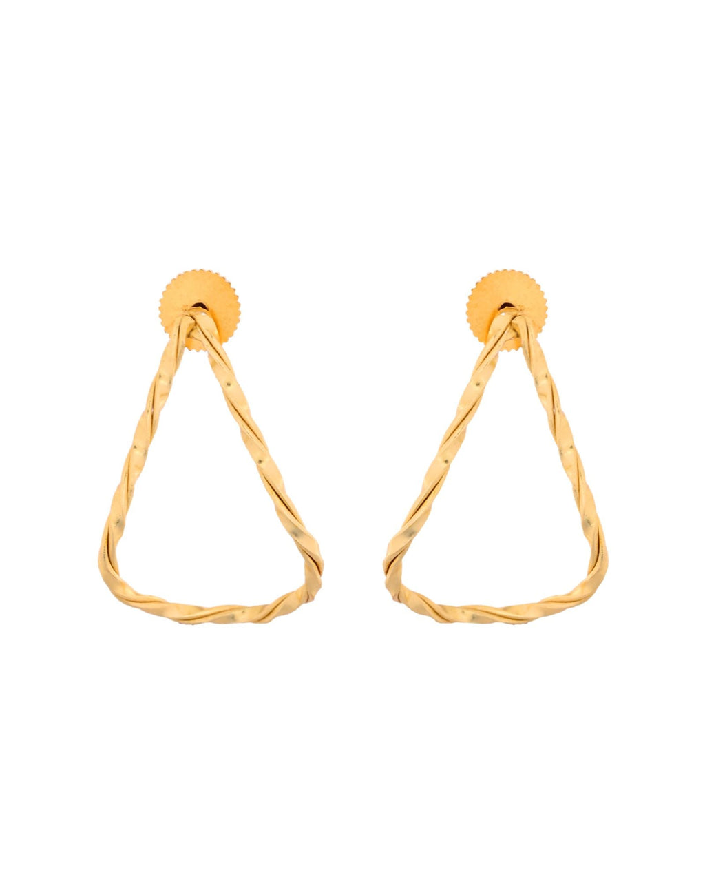 Jewels Nest Gold-Tone Twisted Teardrop Hoop Earrings For Women | Modern Minimal Jewellery