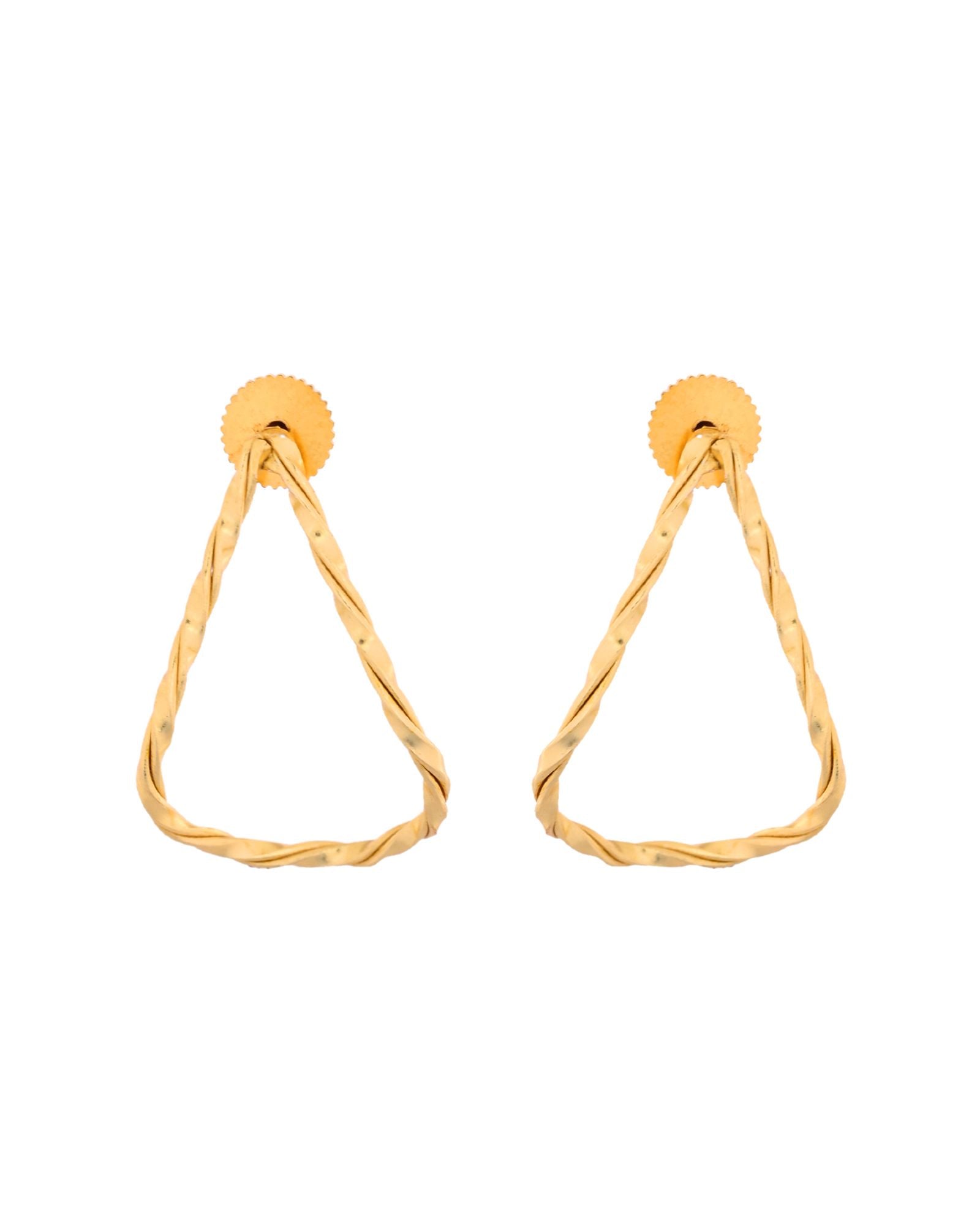 Jewels Nest Gold-Tone Twisted Teardrop Hoop Earrings For Women | Modern Minimal Jewellery