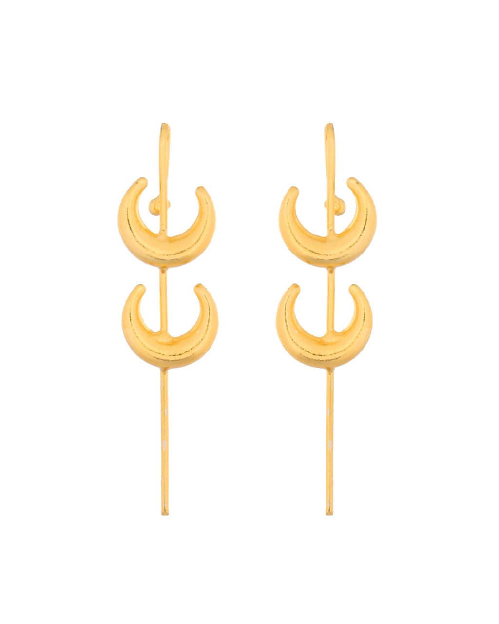 Jewels Nest Gold-Tone Crescent Ear Cuff Earrings For Women | Modern Minimal Statement Jewellery