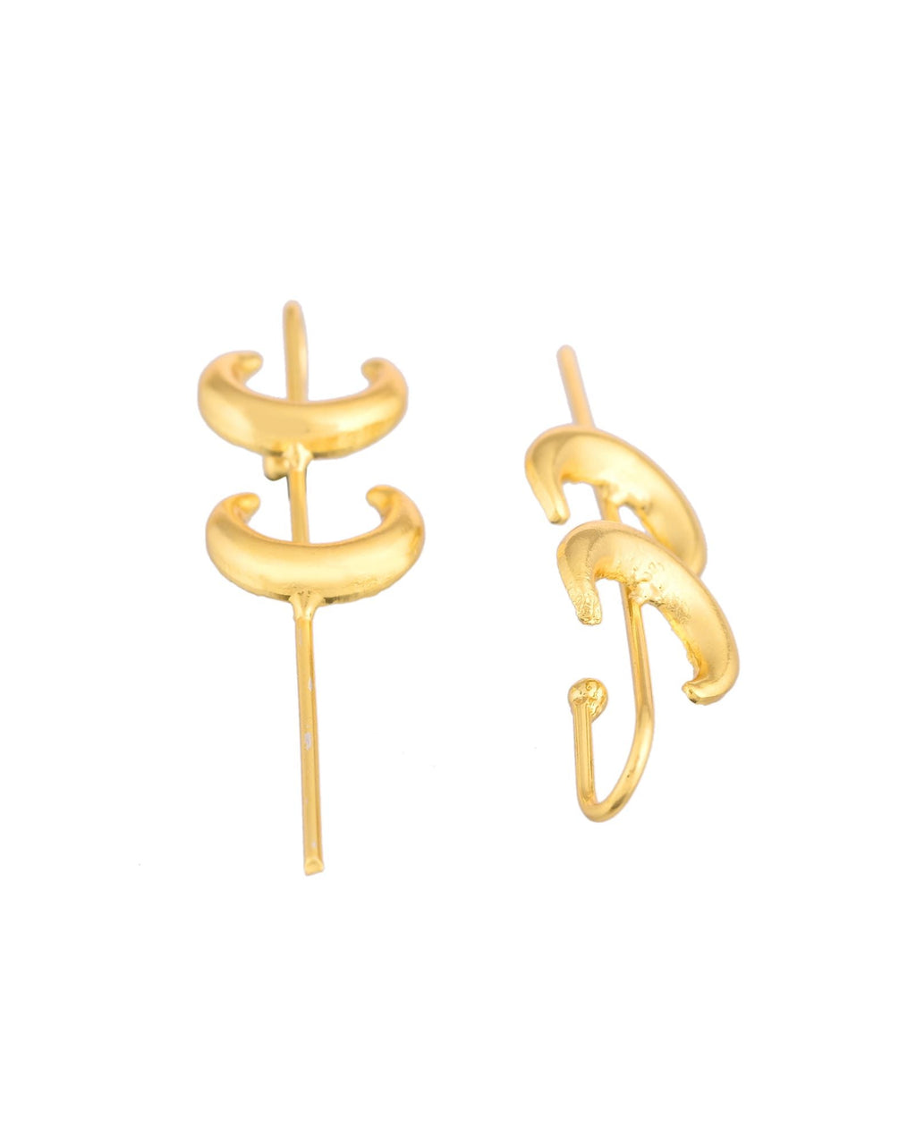 Jewels Nest Gold-Tone Crescent Ear Cuff Earrings For Women | Modern Minimal Statement Jewellery