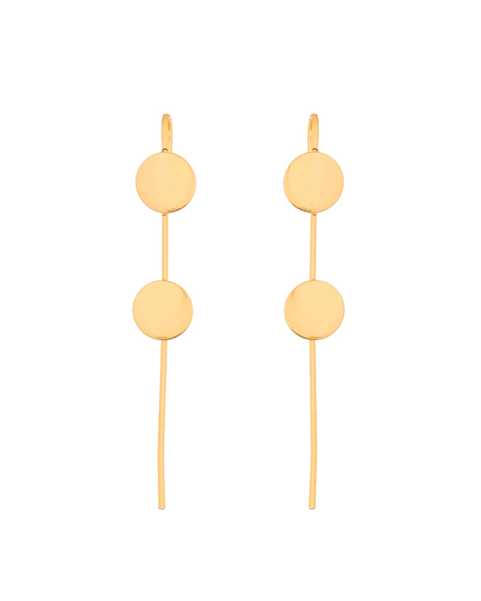 Jewels Nest Gold-Tone Dual Disc Ear Cuff Earrings For Women | Modern Minimal Statement Jewellery