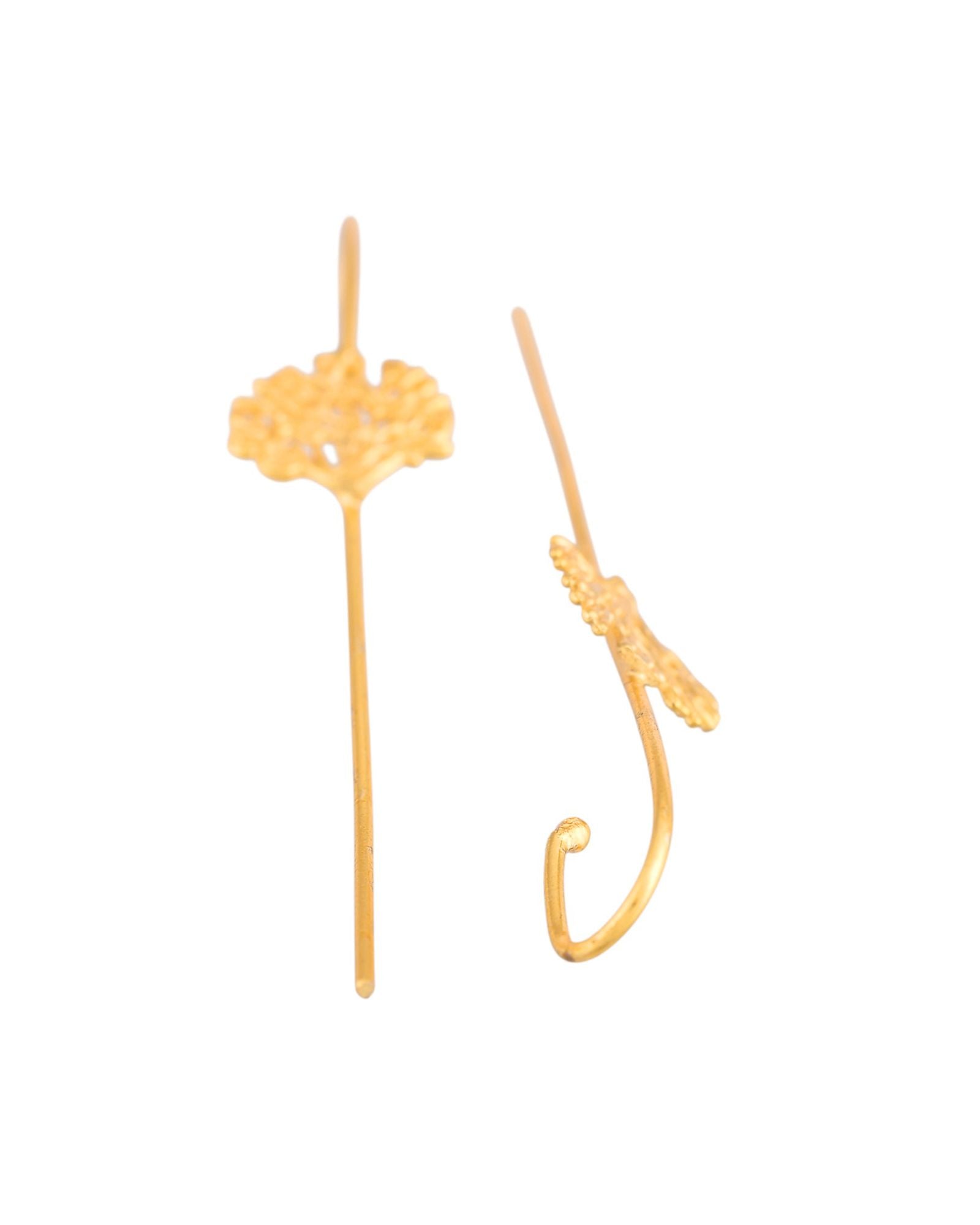 Jewels Nest Gold Tone Ear Cuff Earrings, Dual Disc Ear Cuff Women, Modern Ear Cuff Jewellery
