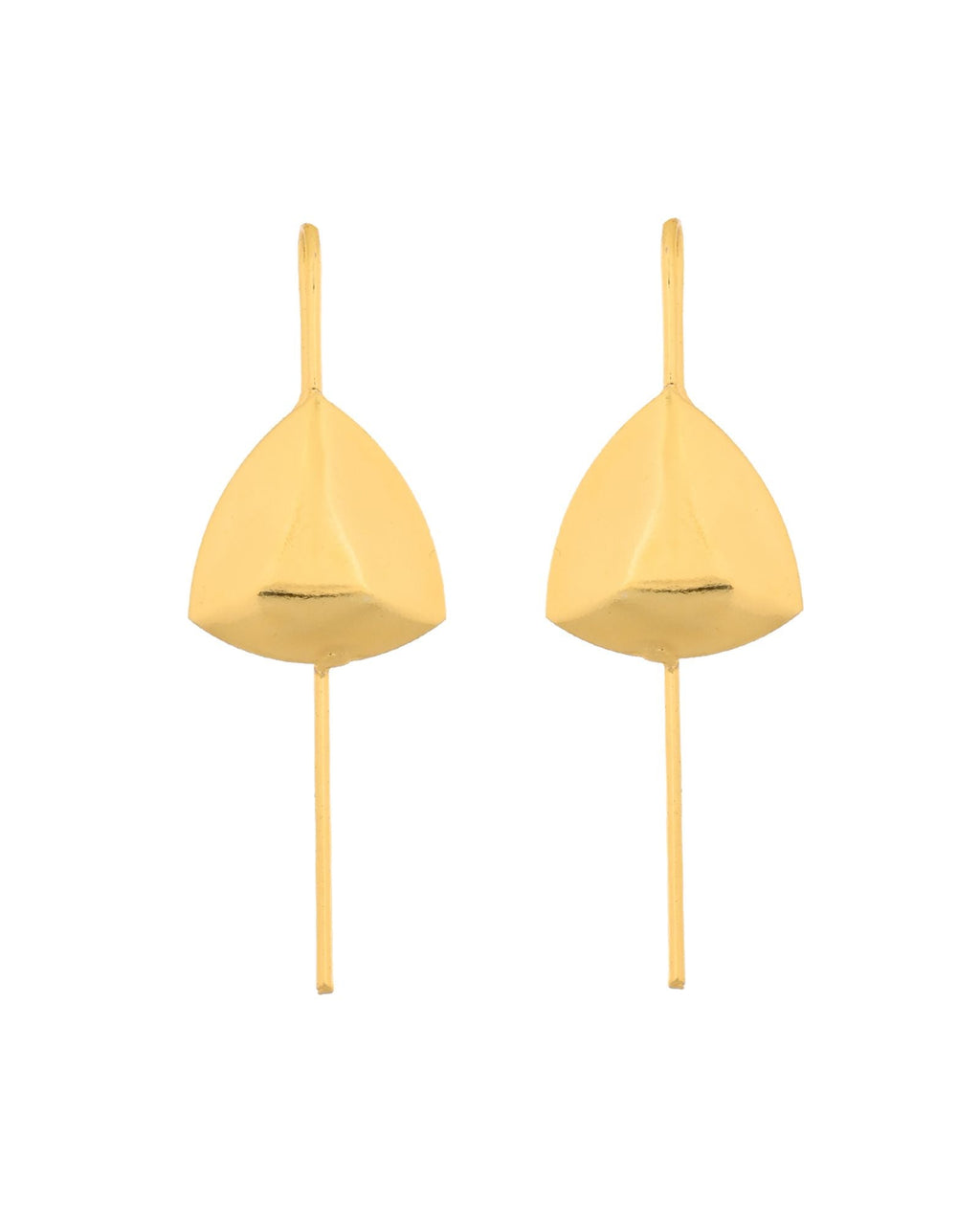 Jewels Nest Gold-Tone Abstract Leaf Linear Drop Earrings For Women | Minimal Modern Jewellery