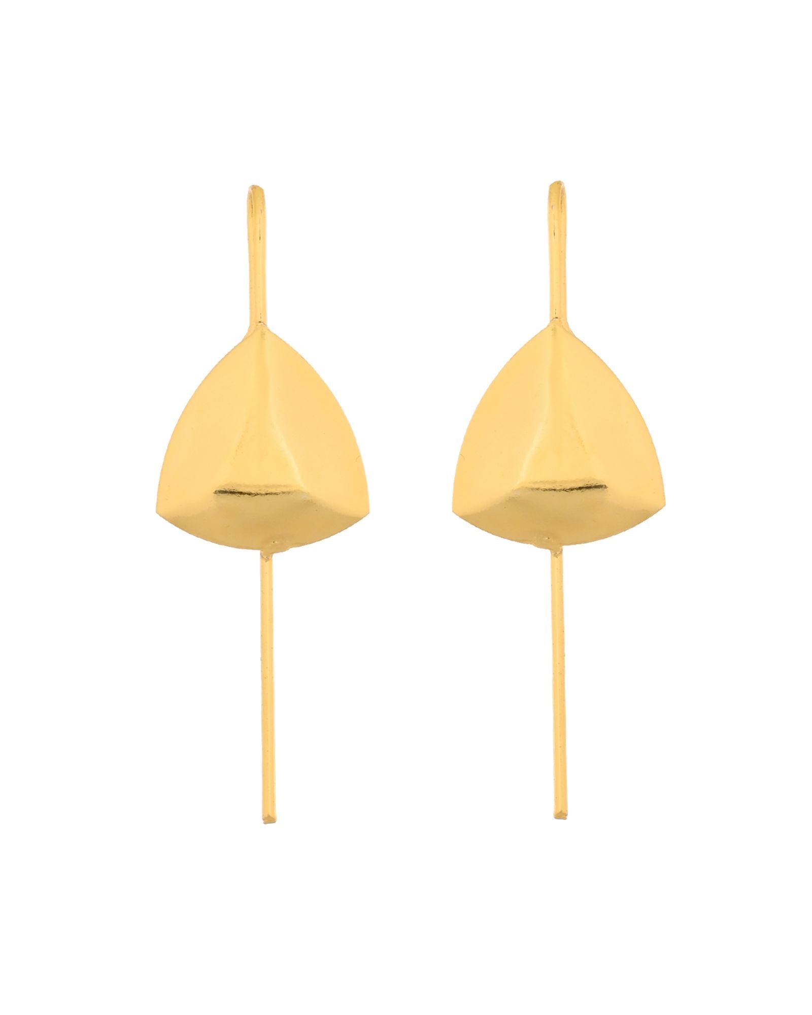 Jewels Nest Gold-Tone Abstract Leaf Linear Drop Earrings For Women | Minimal Modern Jewellery