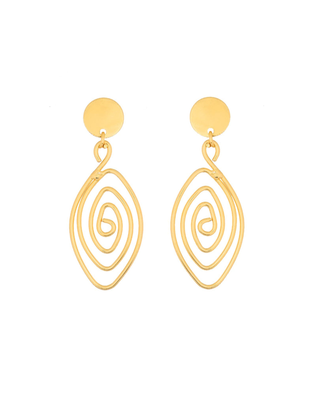 Jewels Nest Gold-Tone Spiral Drop Earrings For Women