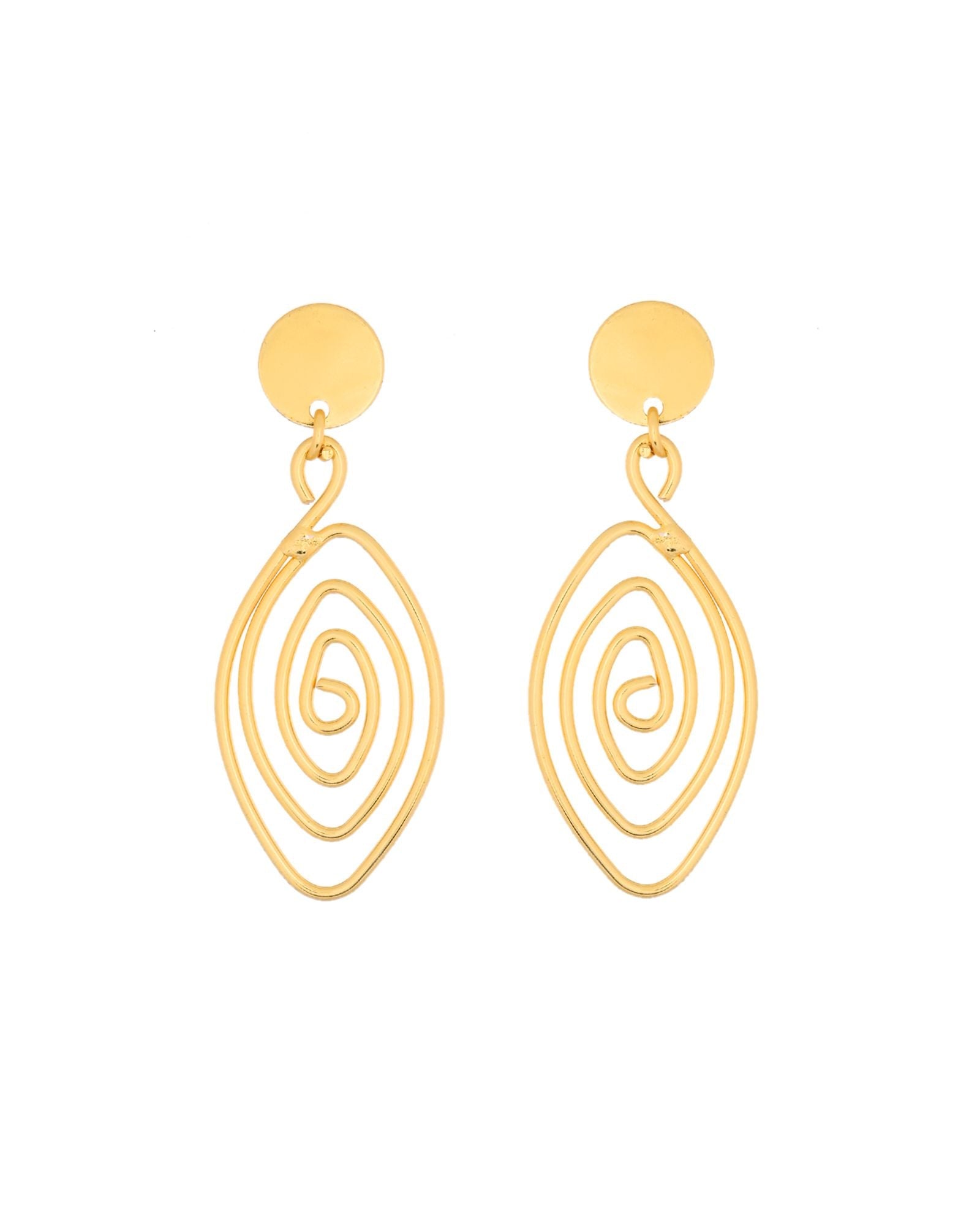 Jewels Nest Gold-Tone Spiral Drop Earrings For Women