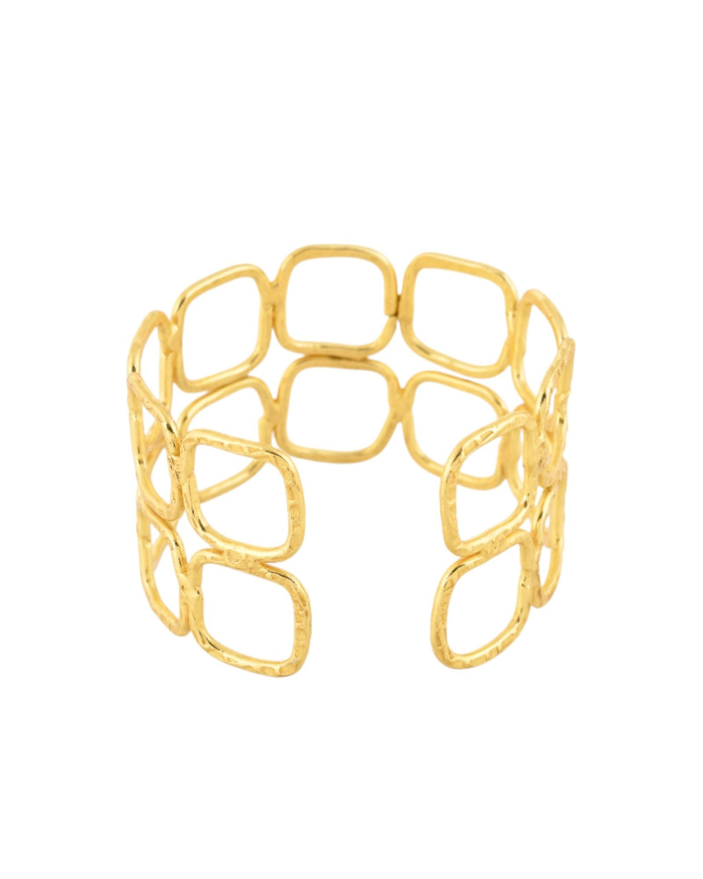 Jewels Nest Gold-Tone Geometric Link Cuff Bracelet For Women