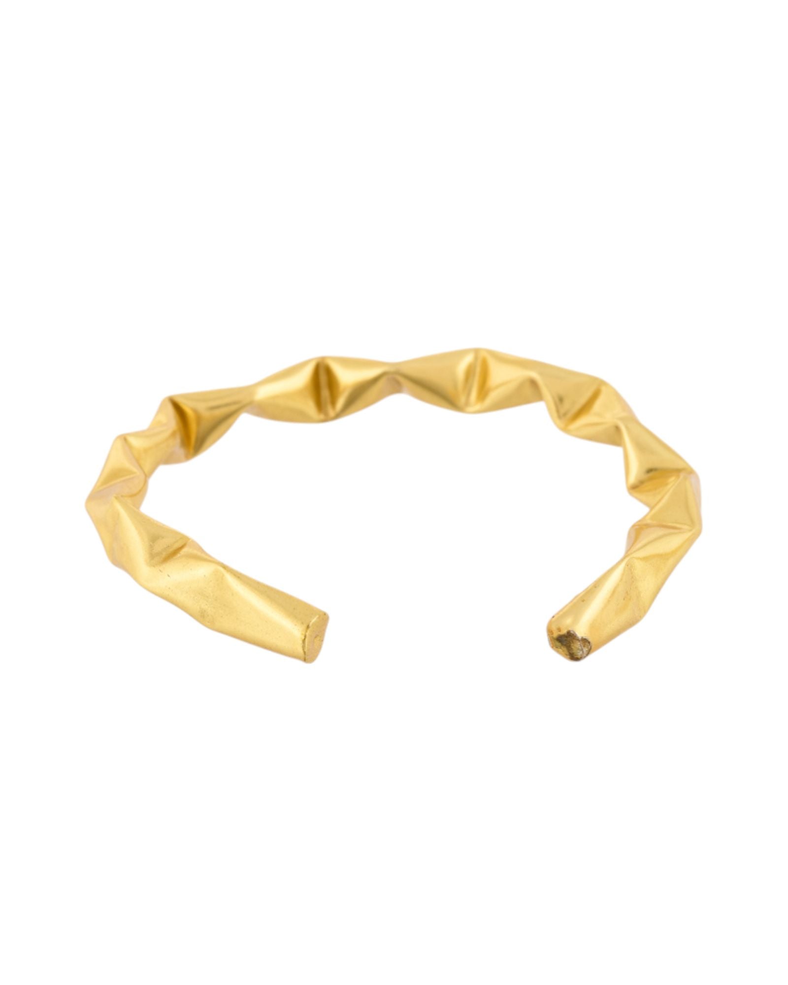 Jewels Nest Gold-Tone Crinkle Textured Open Bangles Set For Women