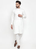 Jompers Men White Solid Kurta Only