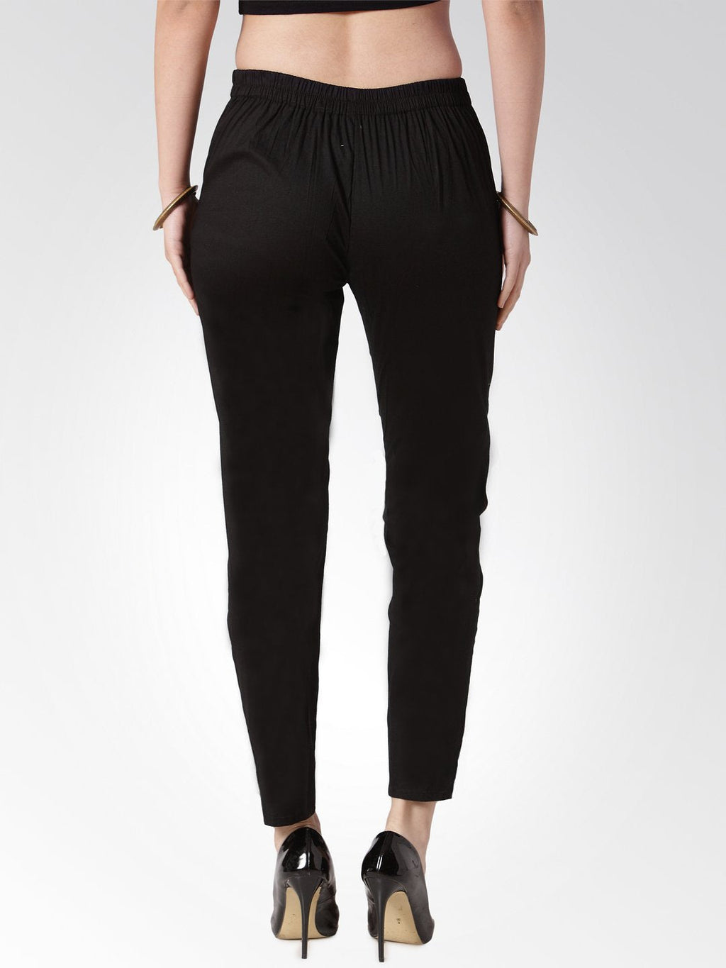 Jompers Women Black Smart Slim Fit Solid Regular Trousers
