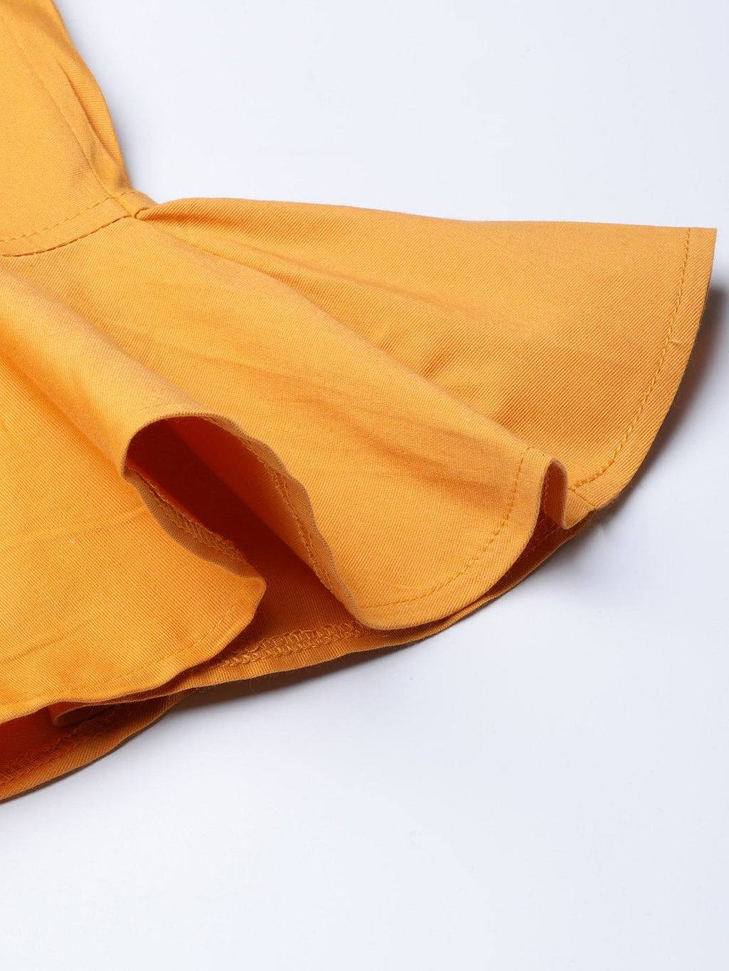 Jompers Women Mustard Smart Fit Solid Bottom Flared Trousers