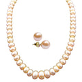 J Pearls New Single Line Peach Pearl Necklace - Real Pearl Jewelry