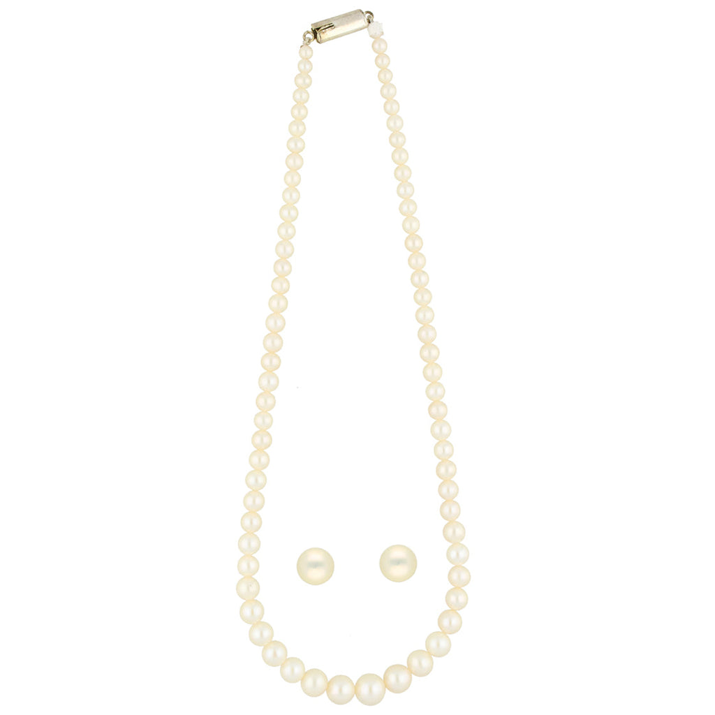 J Pearls Single Line Round Pearl Necklace - Real Pearl Jewelry