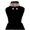 J Pearls Jaahnavi 5 Lines Round Pearl Choker - Real Pearl Jewelry