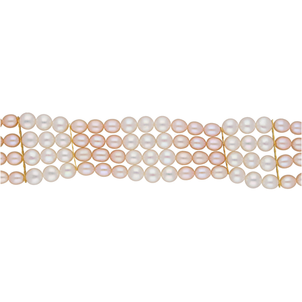 J Pearls Jabala 4 Lines Pearl Choker - Real Pearl Jewelry