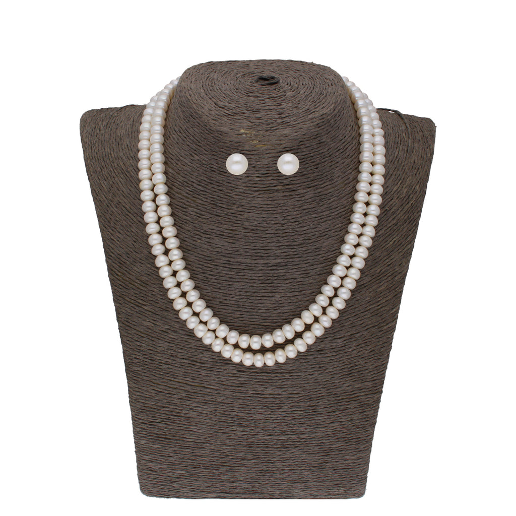 J Pearls Eeshani 2 Lines Pearl Necklaces - Real Pearl Jewelry
