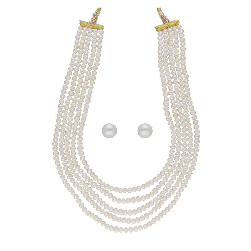 J Pearls Zara 5 Lines Pearl Necklaces - Real Pearl Jewelry