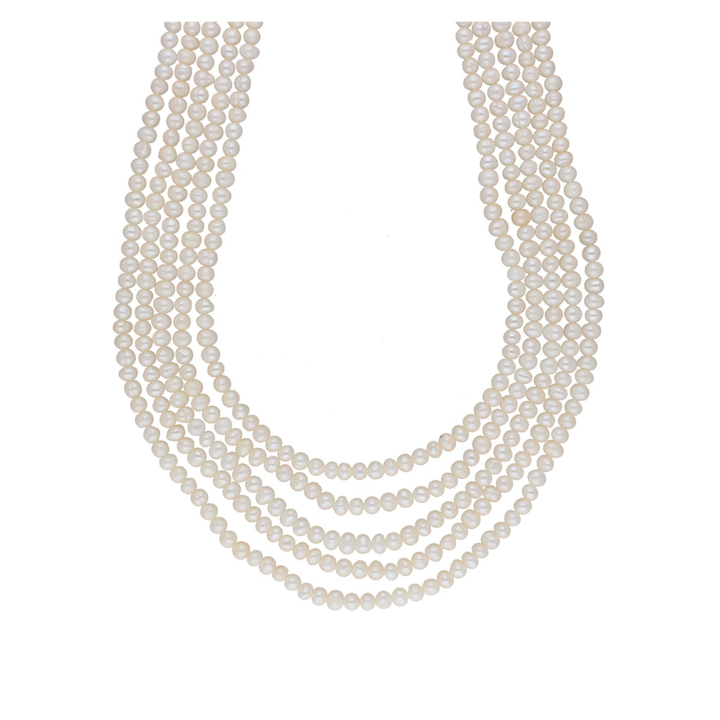 J Pearls Zara 5 Lines Pearl Necklaces - Real Pearl Jewelry