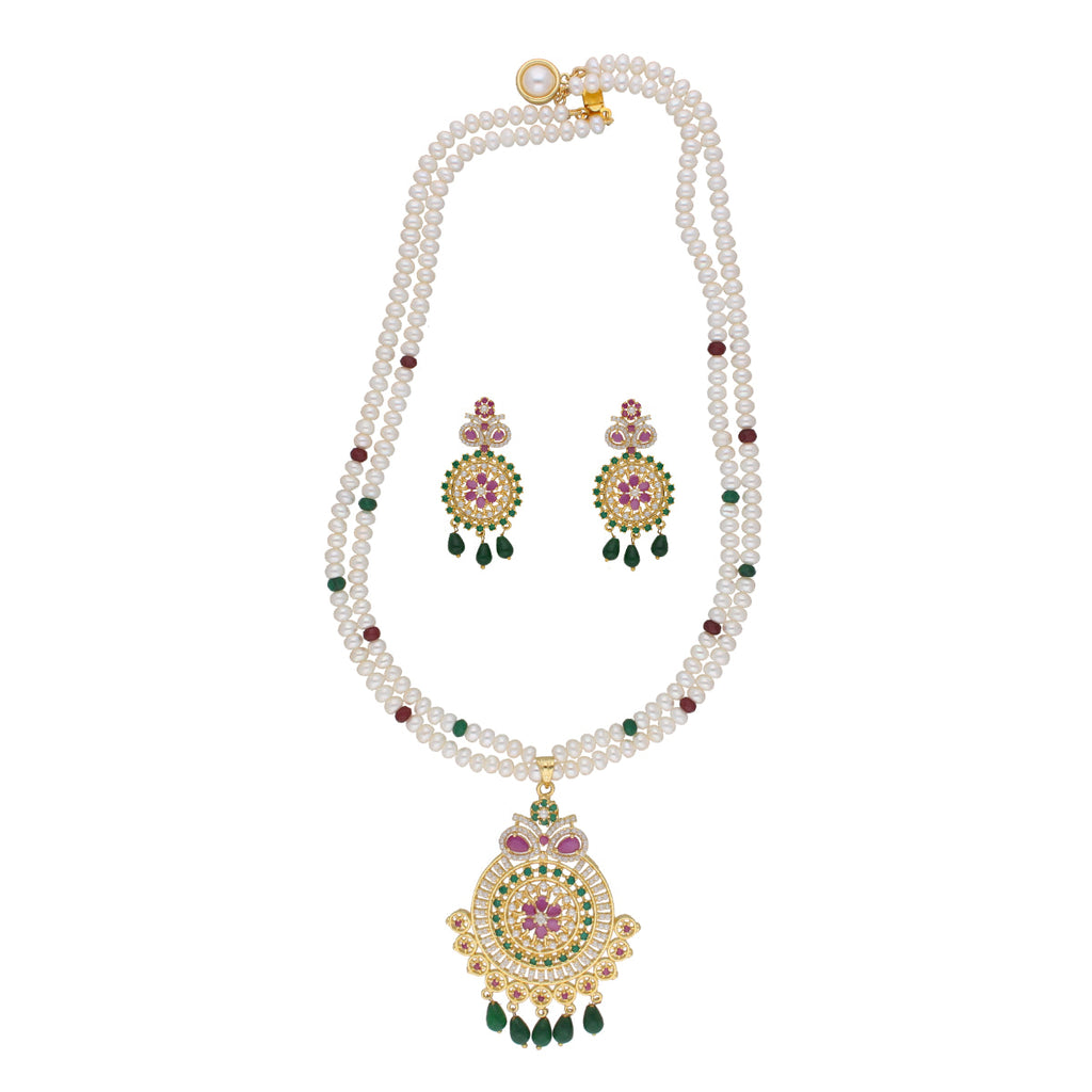 J Pearls Kashika 2 Lines Round Pearl Necklaces - Real Pearl Jewelry