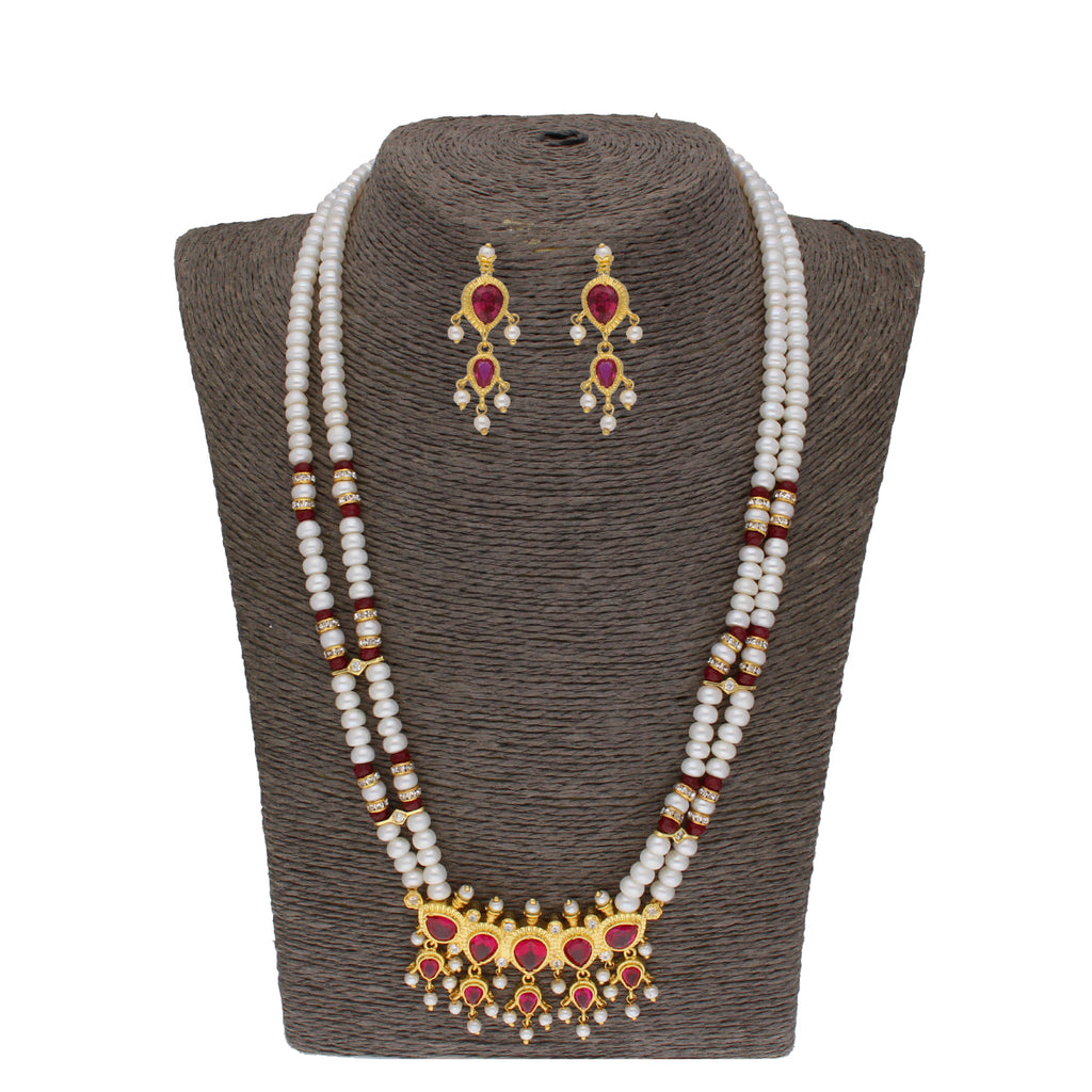J Pearls Lajita 2 Lines Oval Pearl Necklaces - Real Pearl Jewelry