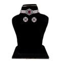 J Pearls Jabala 3 Lines Button Choker Set - Real Pearl Jewelry