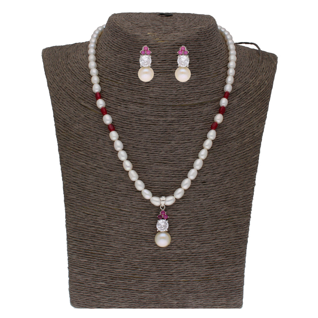 J Pearls Trendy Pearl Pendant Set - Real Pearl Jewelry