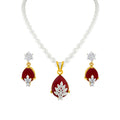 J Pearls Designer Drop Pendant Set - Real Pearl Jewelry