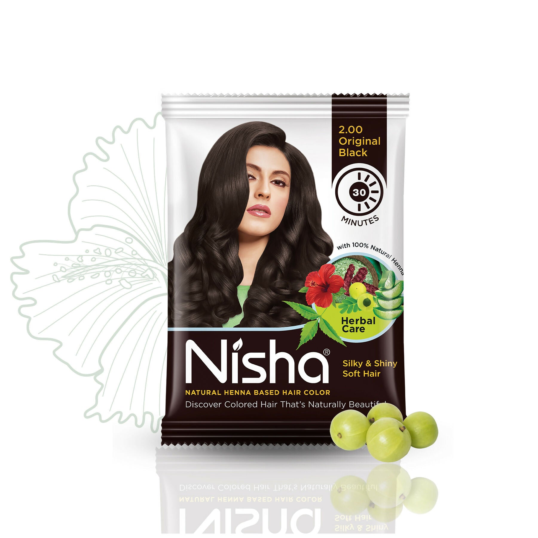 Nisha Henna Based Hair Colour for Women & Men Original Black (Pack of 10)