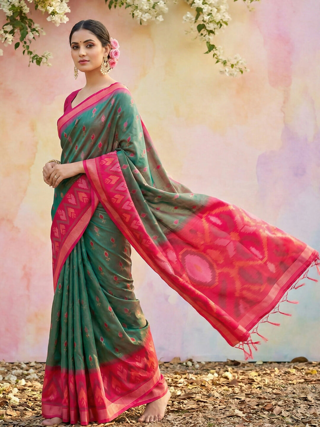 Shree Shyam Fashion Mehndi Soft Silk Saree