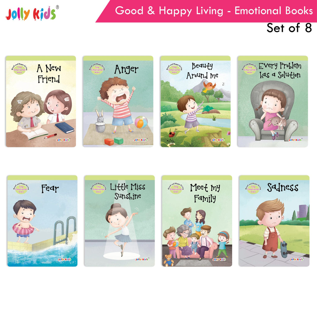 Jolly Kids Good & Happy Living The Emotional Way Story Books (Set of 8) Learning Stories about Feeling and Emotions| Ages 3 - 8 years