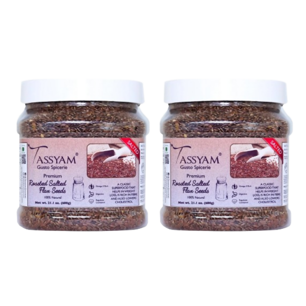Tassyam Organics Salted Flax Seeds - Jar