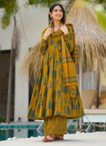 Vegaa Fashion Mustard Muslin Digital Print Designer Salwar Suit