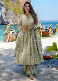Vegaa Fashion Baby Green Pure Muslin Digital Printed Designer Salwar Suit