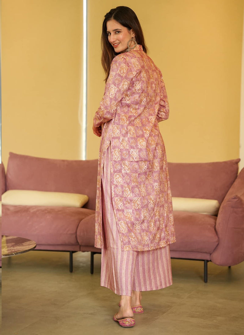 Vegaa Fashion Coral Muslin Digital Print Designer Kurti Pant