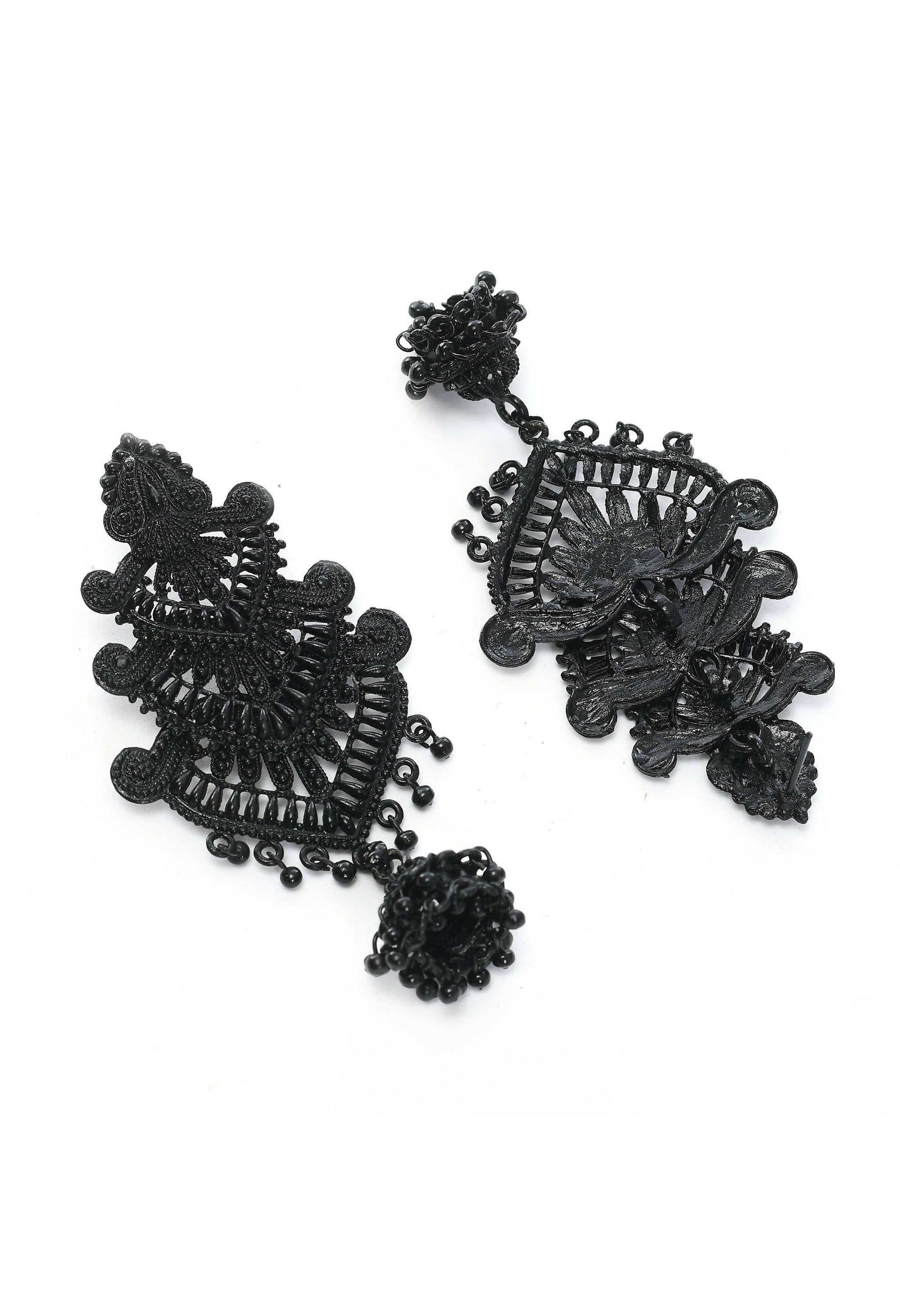 Mominos Fashion Johar Kamal Latest Design Black Color Earrings