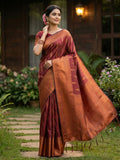 Shree Shyam Fashion Maroon Silk Blend Saree