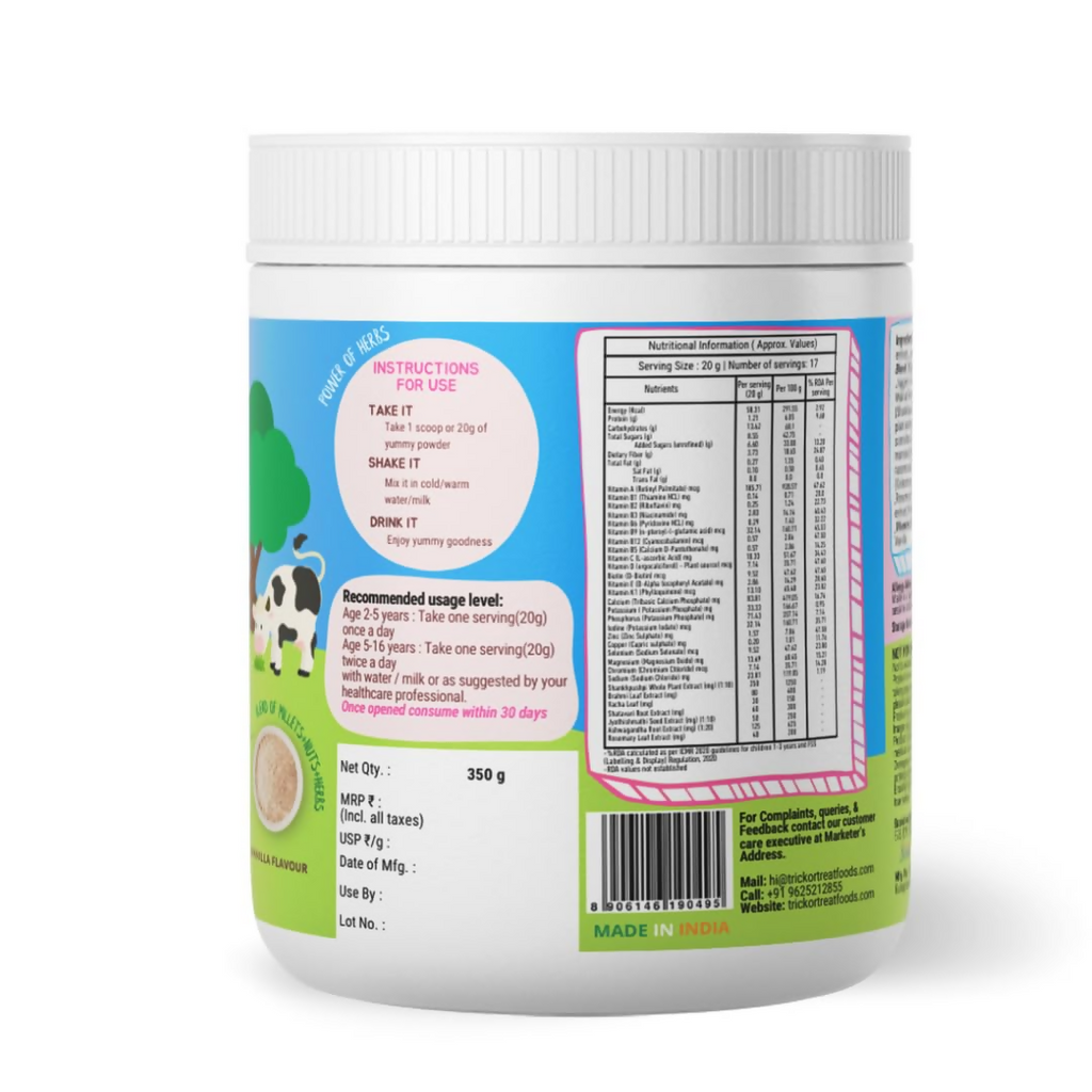 Better Herbs Brainify Vanilla Nutrition Drink Powder (2-16 Years)