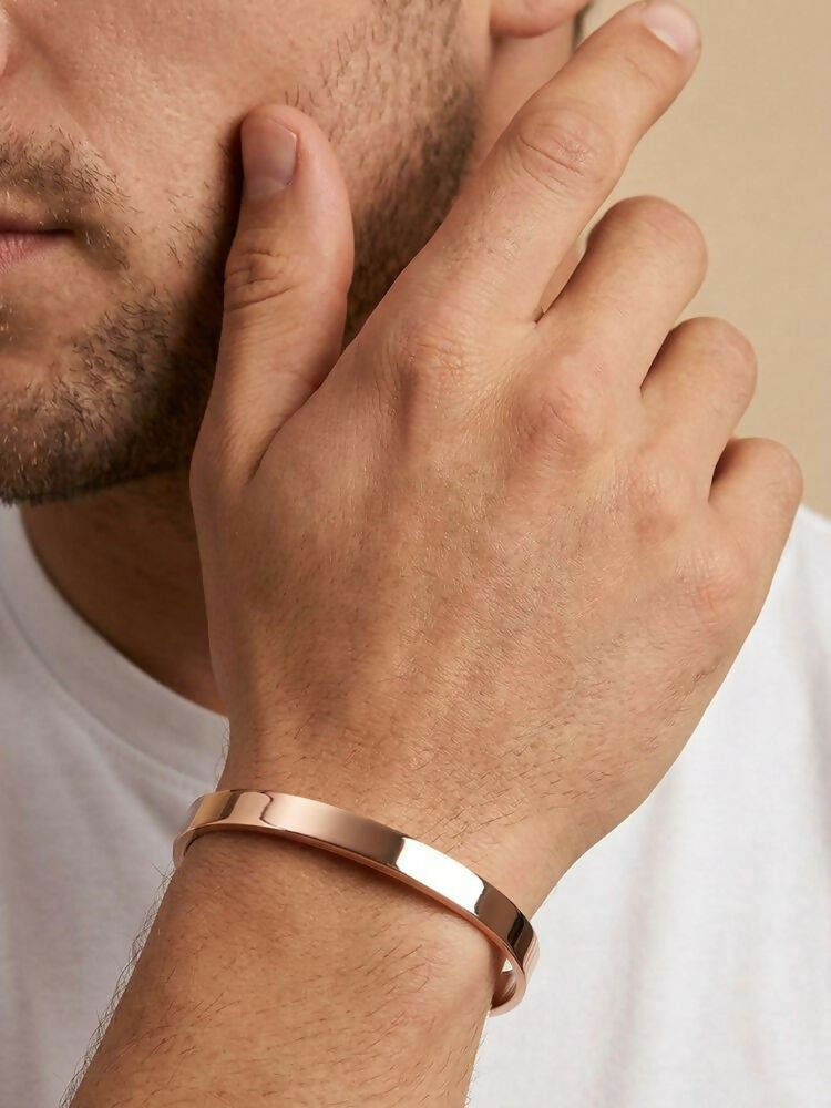 NVR Men's Rose Gold Kada Bracelet