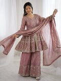 Teeya Creation New Womens Trendy Embroidery Sequence Work Pink Kurta Set