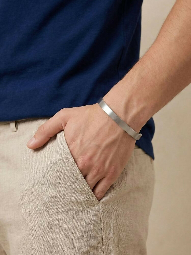 NVR Men's Silver Kada Bracelet