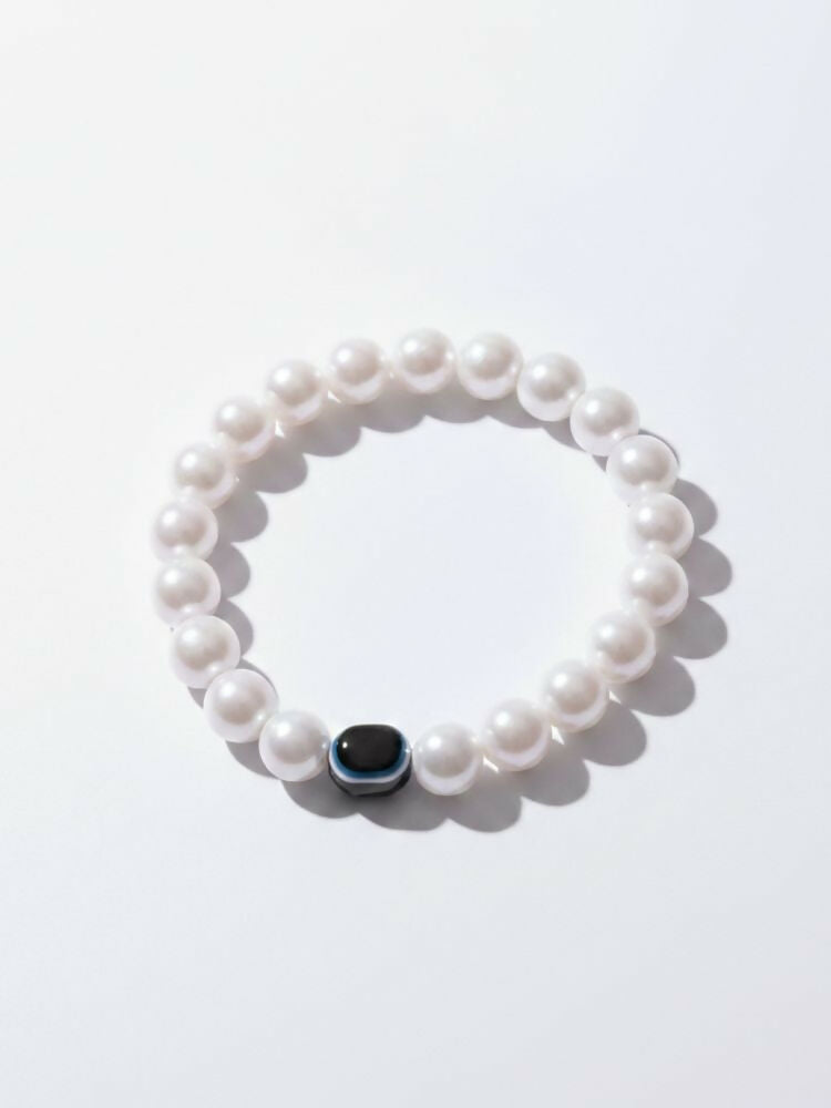 NVR Black Evil Eye White Bracelet for Men & Women