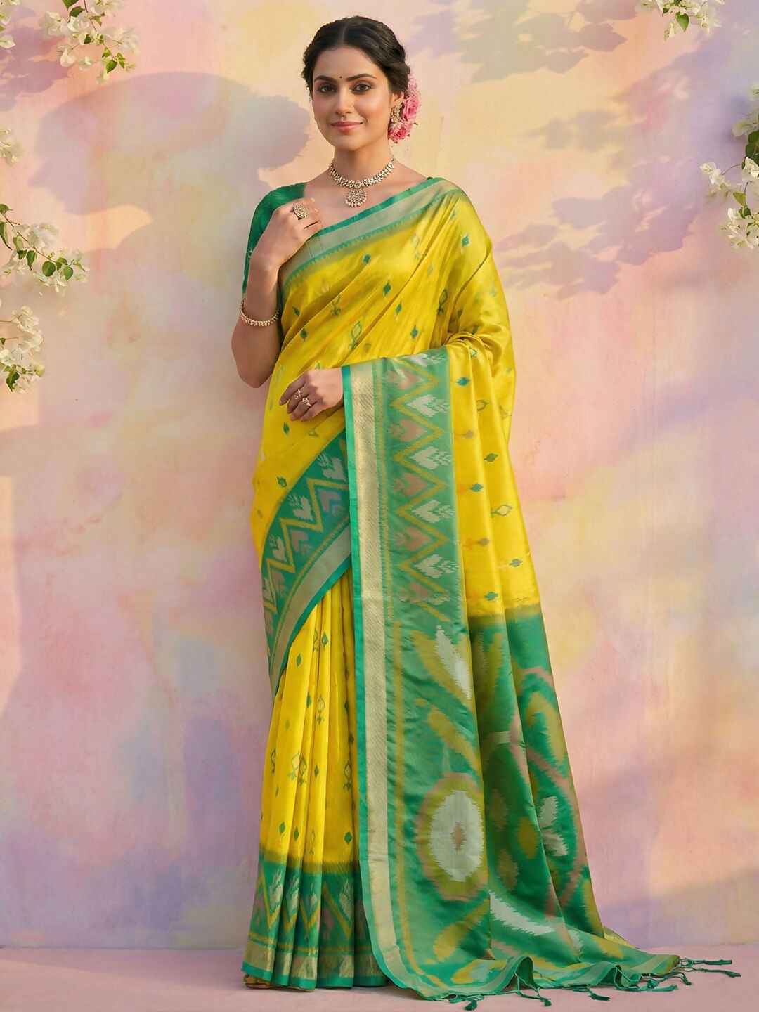 Shree Shyam Fashion Green Soft Silk Saree
