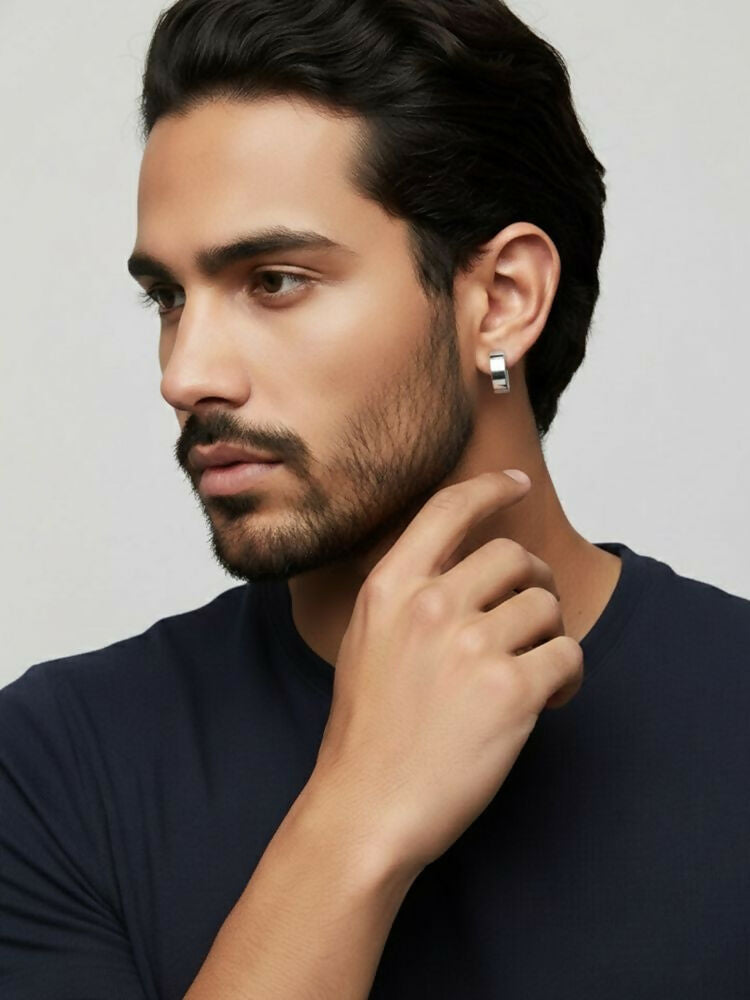 NVR Men's Set of 2 Multicolour Hoop Earrings