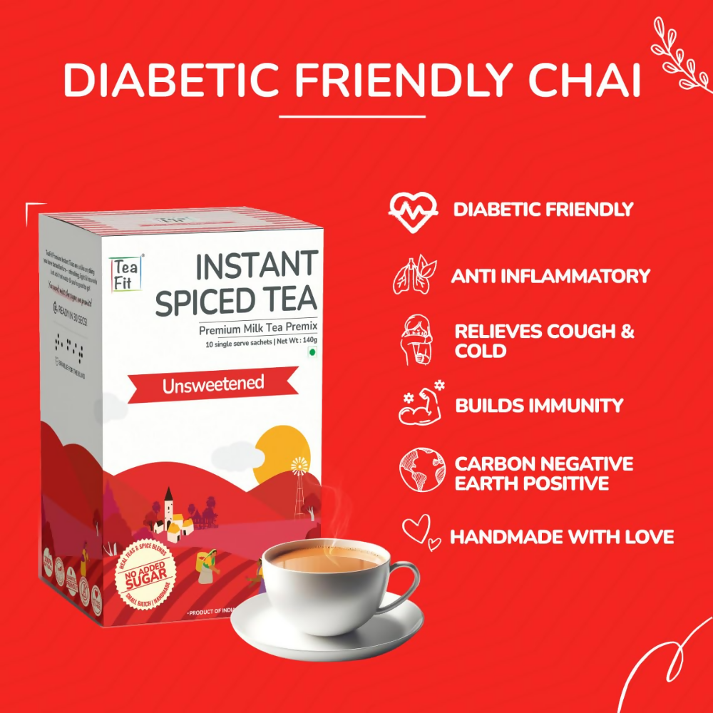 TeaFit Premium Zero Sugar Instant Tea Premix - Masala & Cardamom